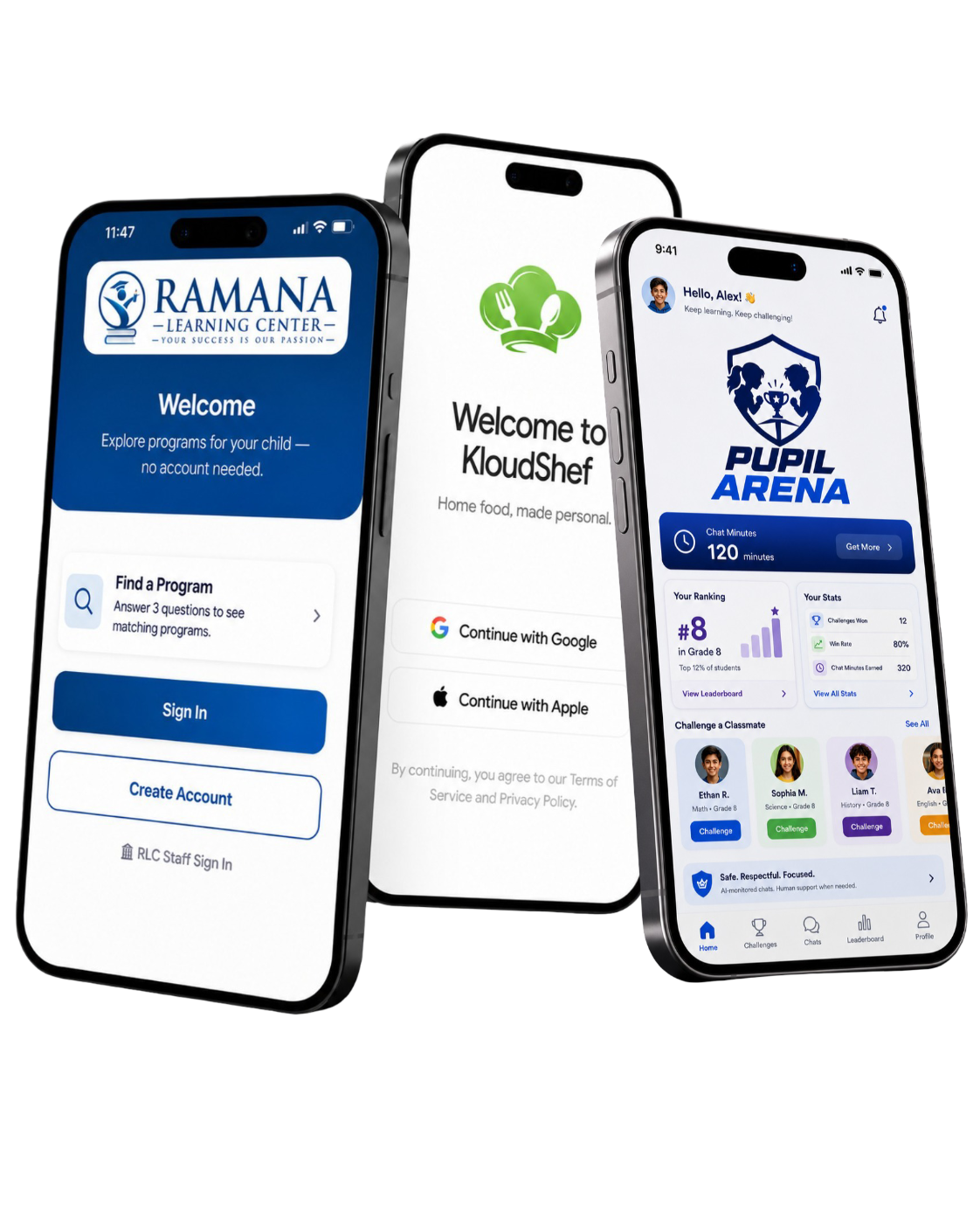Ramana Learning Center and KloudShef mobile apps